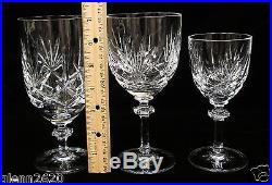 Set 12 Gorham Crystal Crown Point Glasses 4 Iced Tea 4 Wine 4 Water Goblet