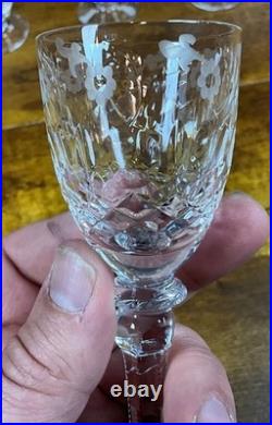 Set/12 Rogaska Gallia 5 Crystal Cordial Glasses with7 Shrimp Cocktail Glasses