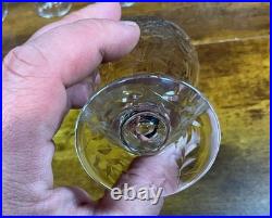 Set/12 Rogaska Gallia 5 Crystal Cordial Glasses with7 Shrimp Cocktail Glasses