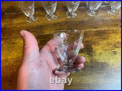 Set/12 Rogaska Gallia 5 Crystal Cordial Glasses with7 Shrimp Cocktail Glasses