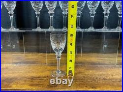 Set/12 Rogaska Gallia 5 Crystal Cordial Glasses with7 Shrimp Cocktail Glasses
