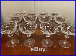 Set 12 True Vintage WATERFORD CRYSTAL Curraghmore Champagne Wine Sherbet Glasses