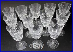 Set 12 Waterford Deep Cut Irish Crystal ASHLING Pattern Water Goblet Glasses LGM