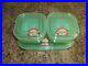 Set 3 Fire King Jadite Refrigerator Containers withCrystal Lids & Labels Jadeite