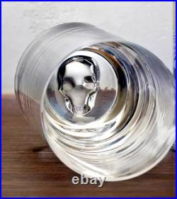 Set 3 Nude Shade Skull In Bottom Highball Glass Tumbler Lead-free Crystal Xlnt