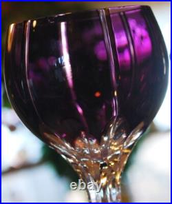 Set 4 AJKA Castile Albinka MULTI COLORED Cut Crystal Wine Goblets Glasses 8 1/4