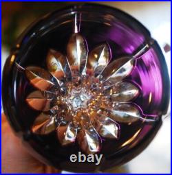 Set 4 AJKA Castile Albinka MULTI COLORED Cut Crystal Wine Goblets Glasses 8 1/4