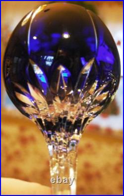 Set 4 AJKA Castile Albinka MULTI COLORED Cut Crystal Wine Goblets Glasses 8 1/4