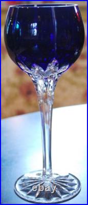 Set 4 AJKA Castile Albinka MULTI COLORED Cut Crystal Wine Goblets Glasses 8 1/4