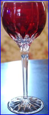 Set 4 AJKA Castile Albinka MULTI COLORED Cut Crystal Wine Goblets Glasses 8 1/4