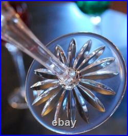 Set 4 AJKA Castile Albinka MULTI COLORED Cut Crystal Wine Goblets Glasses 8 1/4