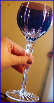 Set 4 AJKA Castile Albinka MULTI COLORED Cut Crystal Wine Goblets Glasses 8 1/4