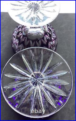 Set 4 Ajka Florderis Red Cobalt Blue Green Purple Cut To Clear Crystal Sherbets