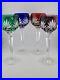 Set 4 Crystal Clear Industries Cut to Clear Colored Hock Wine Goblets Hungary