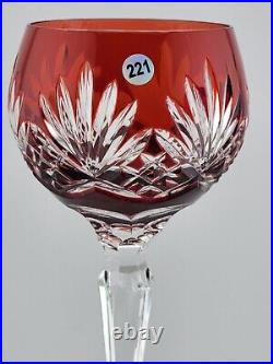 Set 4 Crystal Clear Industries Cut to Clear Colored Hock Wine Goblets Hungary