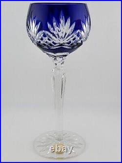 Set 4 Crystal Clear Industries Cut to Clear Colored Hock Wine Goblets Hungary