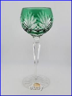 Set 4 Crystal Clear Industries Cut to Clear Colored Hock Wine Goblets Hungary