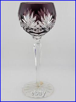 Set 4 Crystal Clear Industries Cut to Clear Colored Hock Wine Goblets Hungary