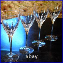 Set 4 FIRELIGHT'SIGNATURE' CLEAR LENOX CRYSTAL Hand Blown Wine Goblets 8 5/8