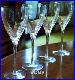 Set 4 FIRELIGHT'SIGNATURE' CLEAR LENOX CRYSTAL Hand Blown Wine Goblets 8 5/8