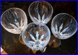 Set 4 FIRELIGHT'SIGNATURE' CLEAR LENOX CRYSTAL Hand Blown Wine Goblets 8 5/8