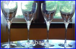 Set 4 FIRELIGHT'SIGNATURE' CLEAR LENOX CRYSTAL Hand Blown Wine Goblets 8 5/8