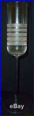 Set 4 Late 20th Century Contemporary Salviati Crystal Champagne Flutes 10.5