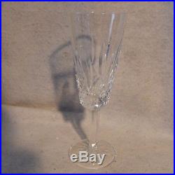 Set 4 Signed Vintage Waterford Crystal LISMORE Champagne Flutes Stemware Glass