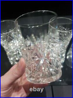 Set 4 Tumblers 4 American Brilliant Cut Glass Crystal T B Clark Egeria hobstars