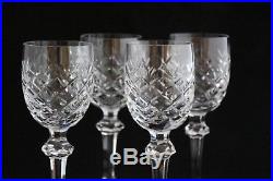 Set 4 WATERFORD CUT GLASS IRISH CRYSTAL Powerscourt WINE CLARET GOBLETS 7 1/8