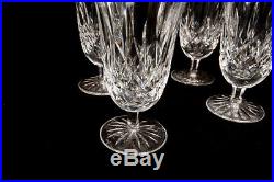 Set (4) Waterford Crystal Lismore Footed Iced Tea Water Goblets 6 1/2 Mint