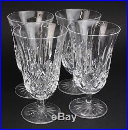 Set 4 Waterford Deep Cut Irish Crystal LISMORE Stemmed Iced Tea Glasses NR RBM