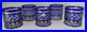 Set 5 Crystal Glass Edo Kiriko Hand-Cut Blue Byron Craft 3.5 Old Fashion Japan
