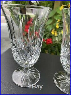 Set (5) Waterford Crystal Lismore Footed Iced Tea Water Goblets 6 1/2 Mint