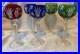 Set 6 Crystal Clear Industries Colored Hock Wine Goblets, Red, Blue and Green