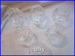 Set 6 Excellent Signed Waterford Crystal Of Ireland Lismore Brandy Glass Sniffer