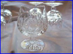 Set 6 Excellent Signed Waterford Crystal Of Ireland Lismore Brandy Glass Sniffer