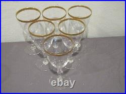 Set (6) Lenox Crystal Tuxedo (Gold Trim) Water Goblet Glasses