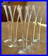 Set 6 Tiffany & Co Trumpet Crystal Champagne Flutes Glasses Hollow Stems 9 1/8