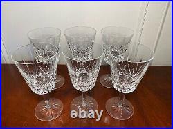 Set 6 Vintage WATERFORD CRYSTAL Lismore Large 6-7/8 Water Wine Goblets IRELAND