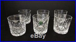 Set 6 Waterford Crystal Old Fashioned Whiskey Tumbler Glasses Lismore Marked