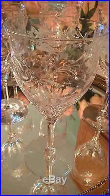 Set 8 Crystal Water/Wine Goblets Seneca ANNIVERSARY Pattern Glasses/Goblets