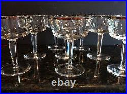 Set 8 Cut Crystal Martini Champagne Glasses Lenox SOLITAIRE Platinum Band