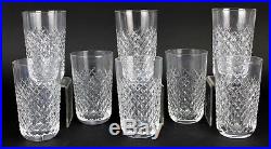 Set 8 VTG WATERFORD Deep Cut Irish Crystal ALANA 12 oz Flat Tumbler Glasses SMS