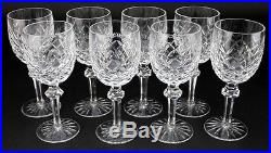 Set 8 WATERFORD Deep Cut Irish Crystal Powerscourt Water Goblet Glasses NR SMS