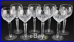 Set 8 WATERFORD Deep Cut Irish Crystal SLANE Balloon Wine Hock Glasses Stems SMS