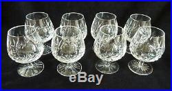 Set 8 Waterford Lismore Hand Blown Crystal 5 Brandy Snifters Never Used Mint