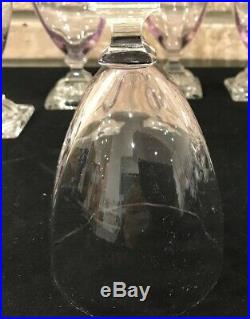 Set 8 William Yeoward Violet/purple Crystal Goblets Glasses Stemware 5.5
