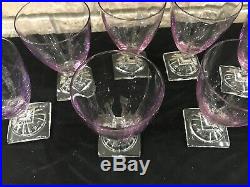 Set 8 William Yeoward Violet/purple Crystal Goblets Glasses Stemware 5.5
