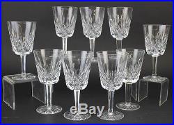 Set 9 Signed Waterford Irish Cut Crystal Lismore 6 7/8 Water Glass Goblets SMS